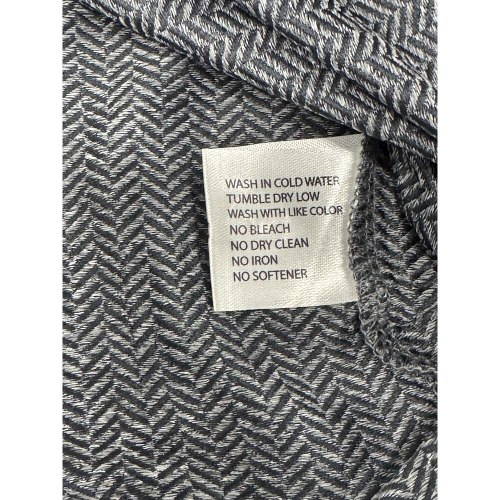 Rhoback M Black Gray Chevron Herring Bones Polo Shirt Athleisure Relax Golf - Picture 4 of 10